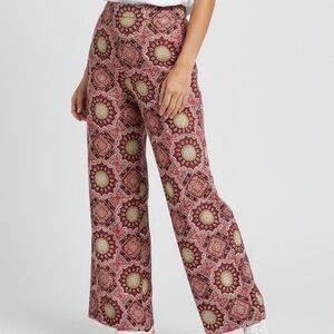 NEW•2X•ZEN BOHEMIAN MEDALLION WIDE LEG PANTS
